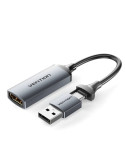 Conversor HDMI 4K 60Hz Vention ACWHA/ HDMI Hembra / USB Macho - USB Tipo-C Macho/ 480Mbps/ 10cm/ Negro