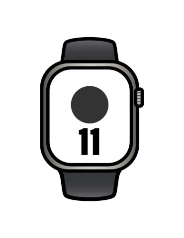 Apple Watch Series 11/ GPS/ Cellular/ 42mm/ Titanio Natural/ Correa Deportiva Negra (M/L)
