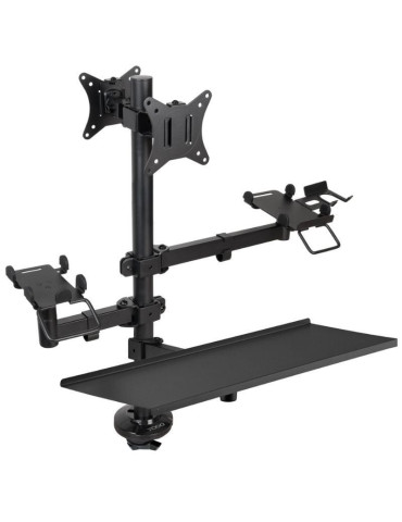 Soporte de Mesa para TPV 2 Monitores TooQ TQPM0003/ Giratorio/ Inclinable/ Rotatorio/ hasta 9kg