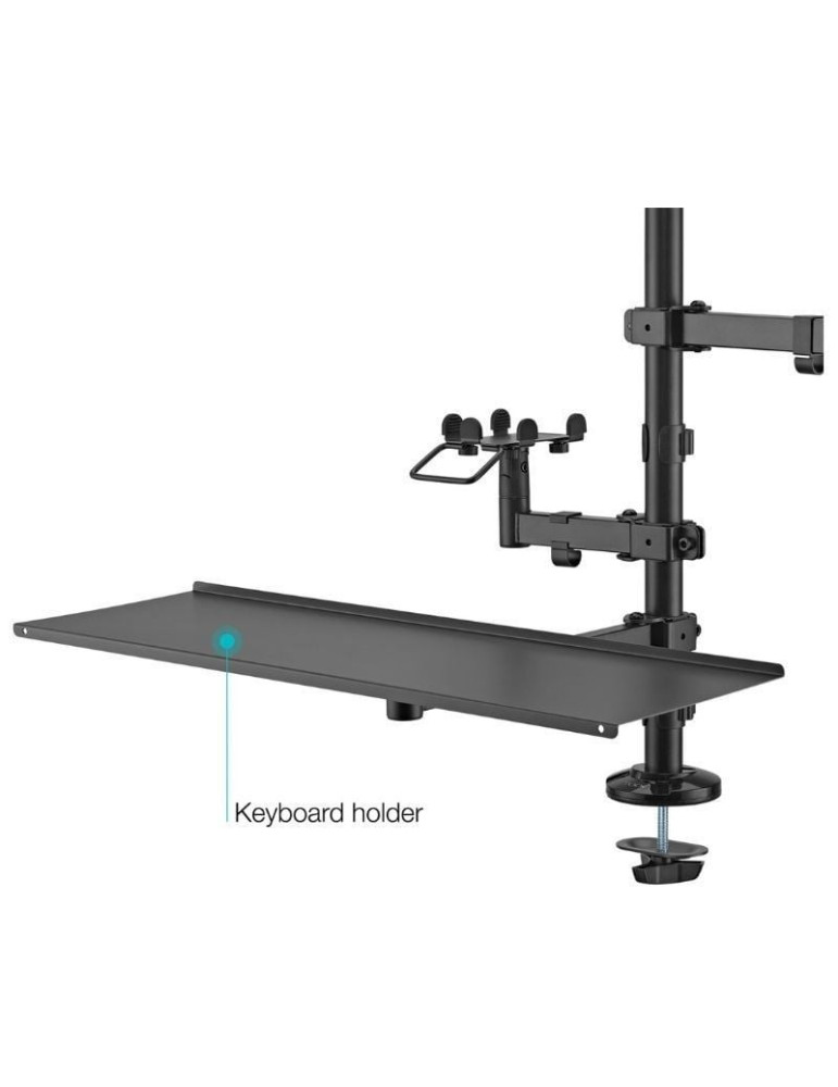 Soporte de Mesa para TPV 2 Monitores TooQ TQPM0003/ Giratorio/ Inclinable/ Rotatorio/ hasta 9kg