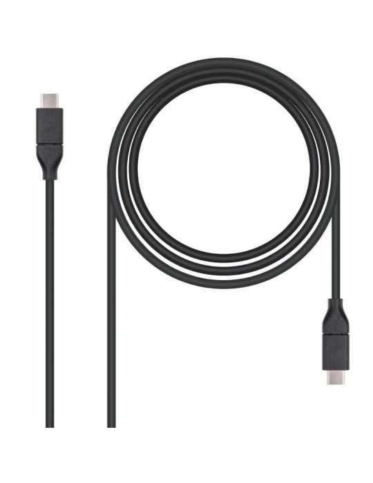 Cable USB 3.1 Nanocable 10.01.4101/ USB Tipo-C Macho - USB Tipo-C Macho/ 1m/ Negro