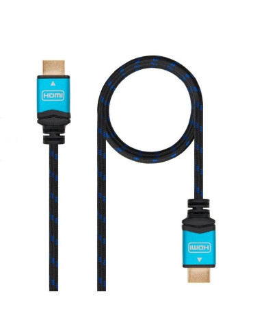 Cable HDMI 2.0 4K Nanocable 10.15.3700/ HDMI Macho - HDMI Macho/ 50cm/ Negro y Azul