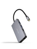Docking Tipo-C Nanocable 10.16.1009/ 3xUSB/ 2xHDMI 4K/ 1xRJ45/ 1xLector tarjetas/ 1xUSB Tipo-C PD/ Gris