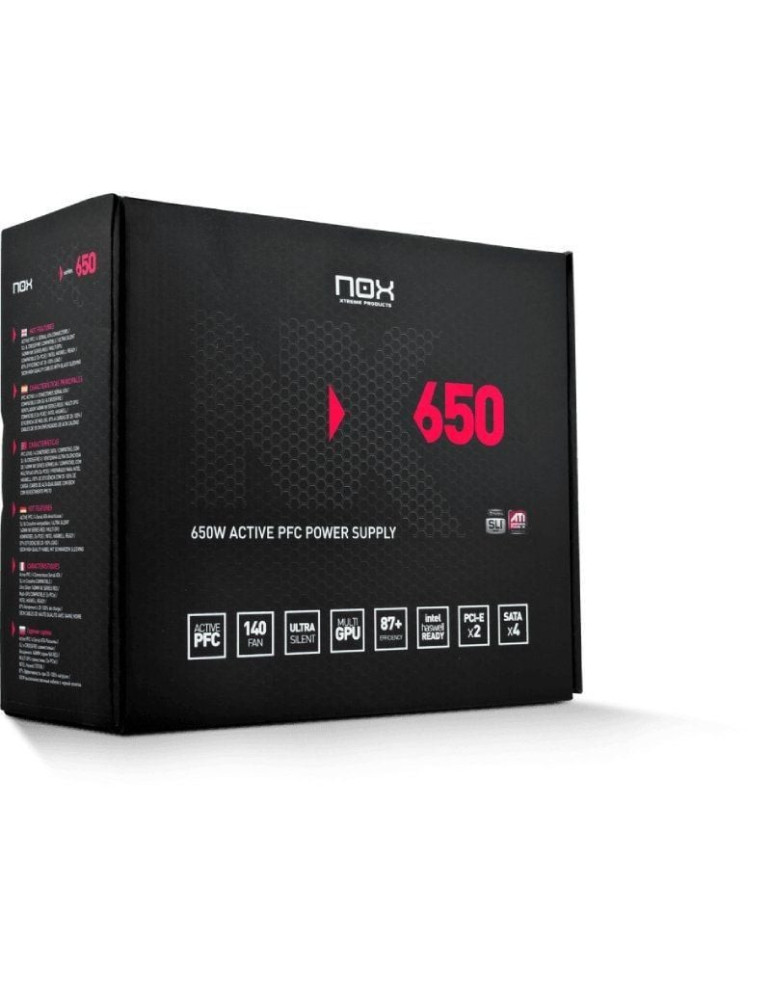 Fuente de Alimentación Nox NX/ 650W/ Ventilador 14cm