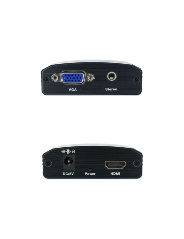 Conversor Nanocable 10.16.2101-BK/ HDMI Hembra - VGA Hembra/ Jack 3.5 Hembra/ 15cm/ Negro 2