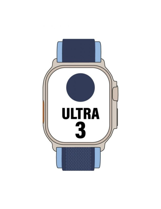 Apple Watch Ultra 3/ GPS/ Cellular/ 49mm/ Caja de Titanio Natural/ Correa Loop Trail Azul/azul brillante S/M