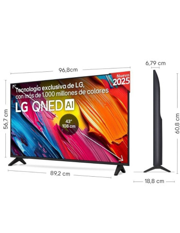 Televisor LG QNED AI QNED70 43QNED70A6A 43"/ Ultra HD 4K/ Smart TV/ WiFi 2
