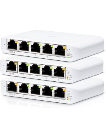 Switch Gestionado Ubiquiti USW-Flex Mini 5 Puertos/ RJ45 10/100/1000 PoE/ Pack 3 uds