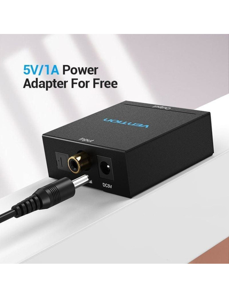 Convertidor de Audio Vention BDFB0/ Entrada Toslink y RCA/ Salida 2x RCA