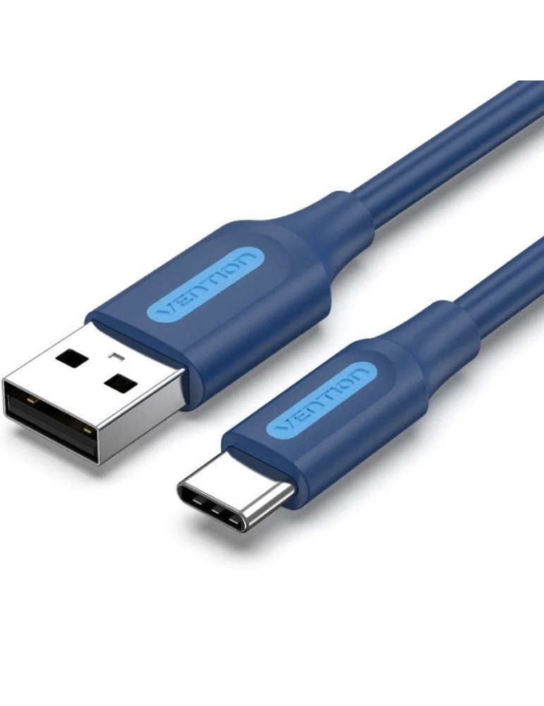 Cable USB 2.0 Tipo-C Vention COKLF/ USB Tipo-C Macho - USB Macho/ 480Mbps/ 1m/ Azul