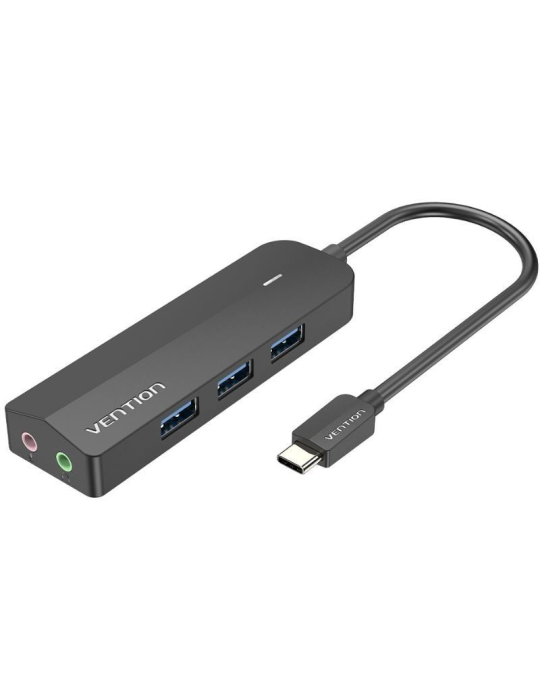 Hub USB Tipo-C Vention TGQBB/ 3xUSB/ 2xJack 3.5mm/ 1xMicroUSB PD