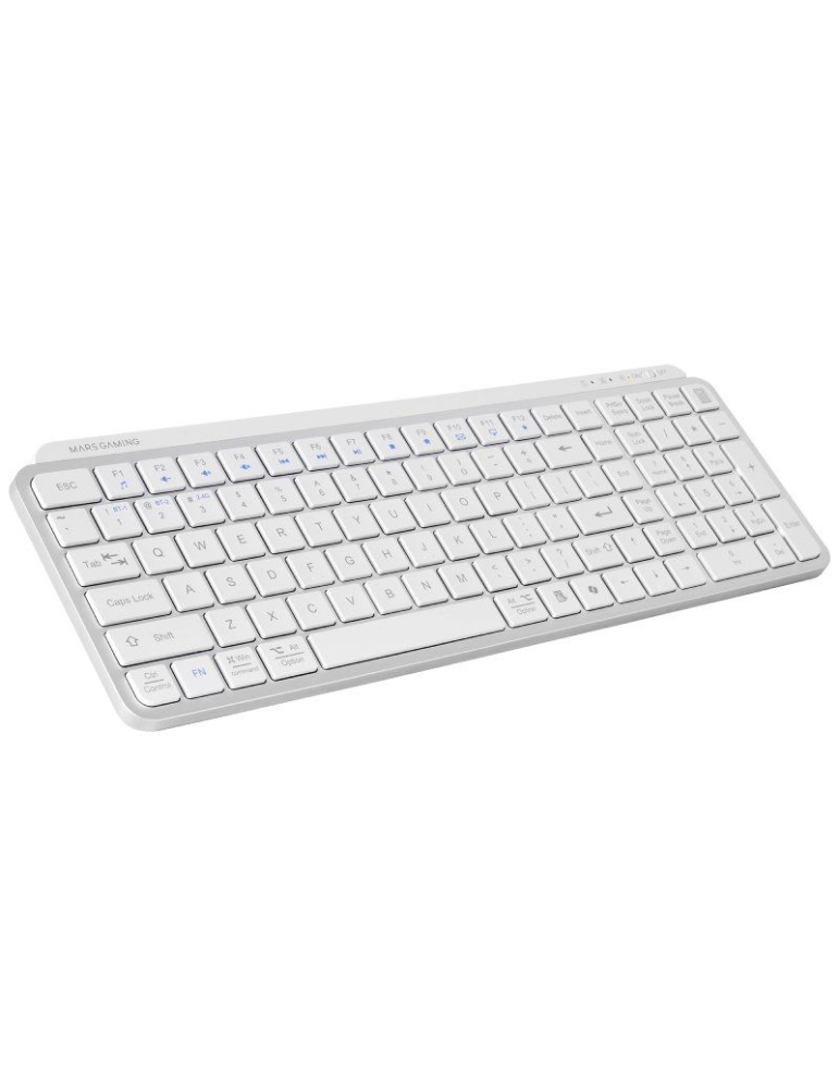 Teclado Compacto Inalámbrico por Bluetooth Mars Gaming MK-SILENKEYS/ Blanco