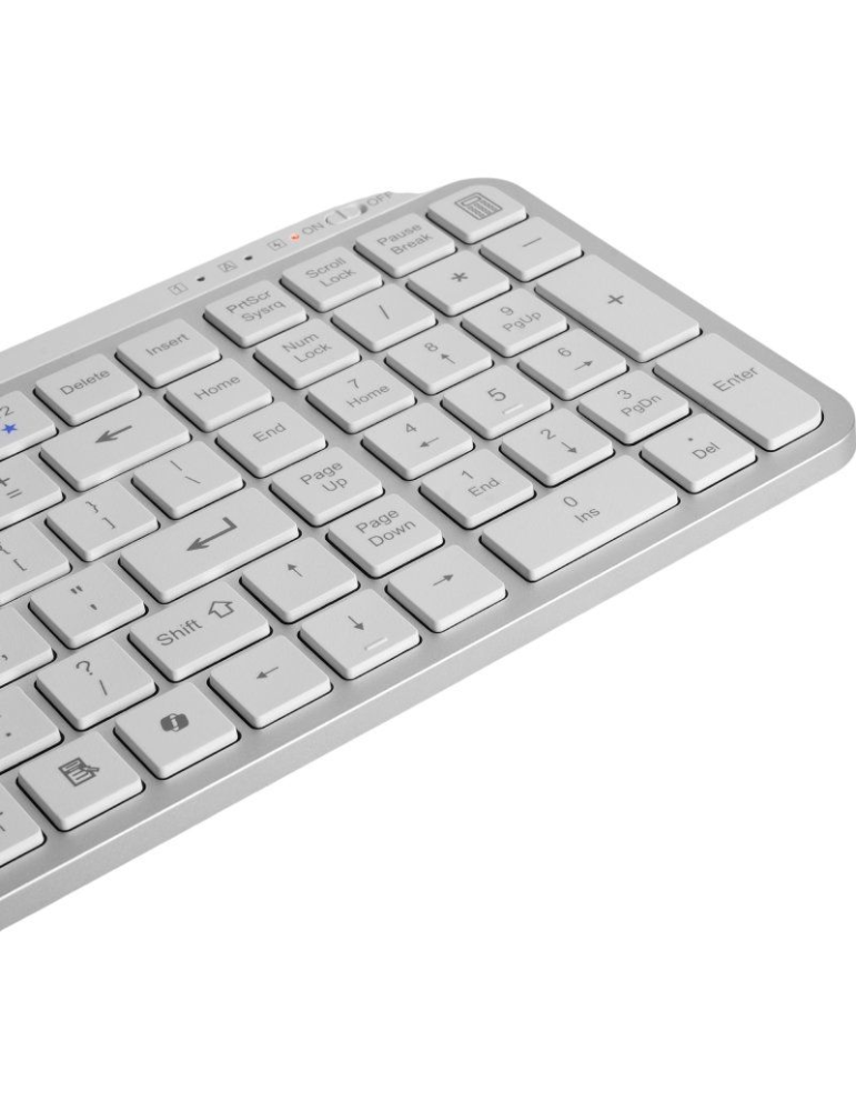 Teclado Compacto Inalámbrico por Bluetooth Mars Gaming MK-SILENKEYS/ Blanco