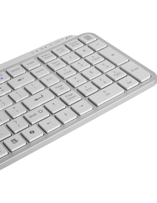 Teclado Compacto Inalámbrico por Bluetooth Mars Gaming MK-SILENKEYS/ Blanco