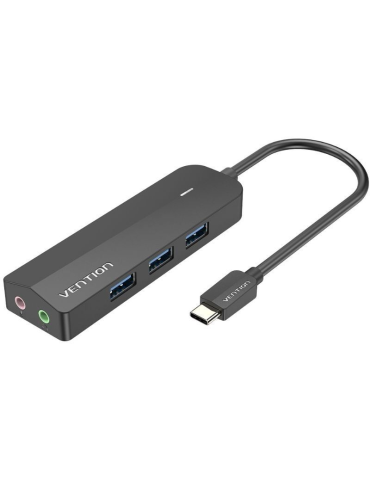 Hub USB Tipo-C Vention TGQBB/ 3xUSB/ 2xJack 3.5mm/ 1xMicroUSB PD