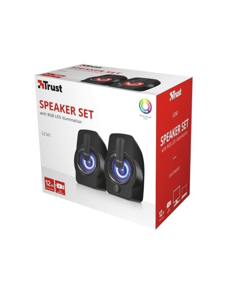 Altavoces Trust Gemi RGB/ 12W/ 2.0