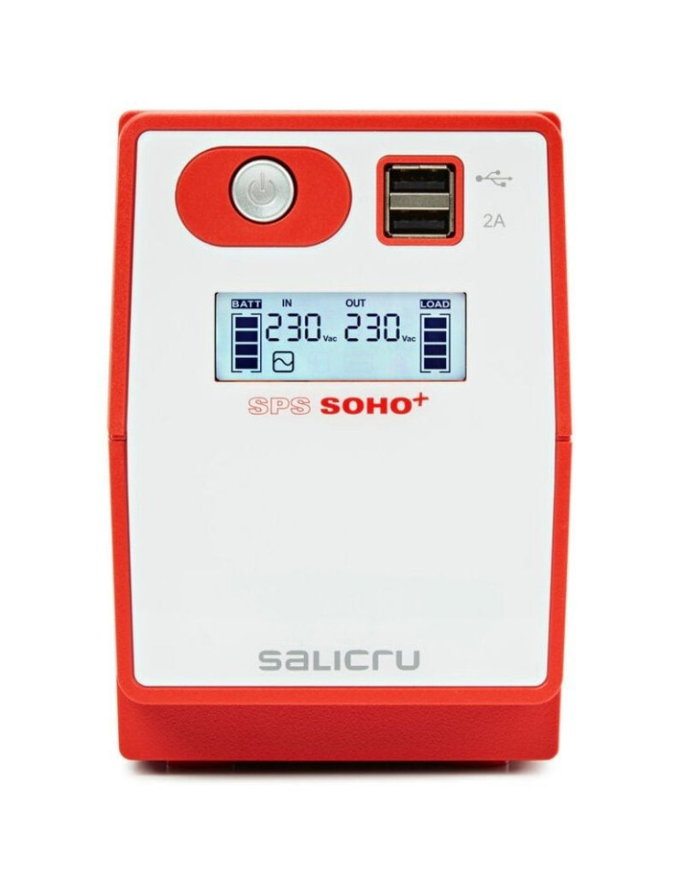 SAI Línea Interactiva Salicru SPS 850 SOHO+/ 850VA-480W/ 2 Salidas/ Formato Torre