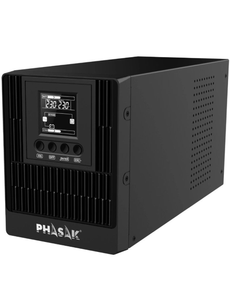 SAI Online Phasak 1000 VA Online LCD/ 1000VA-1000W/ 3 Salidas/ Formato Torre