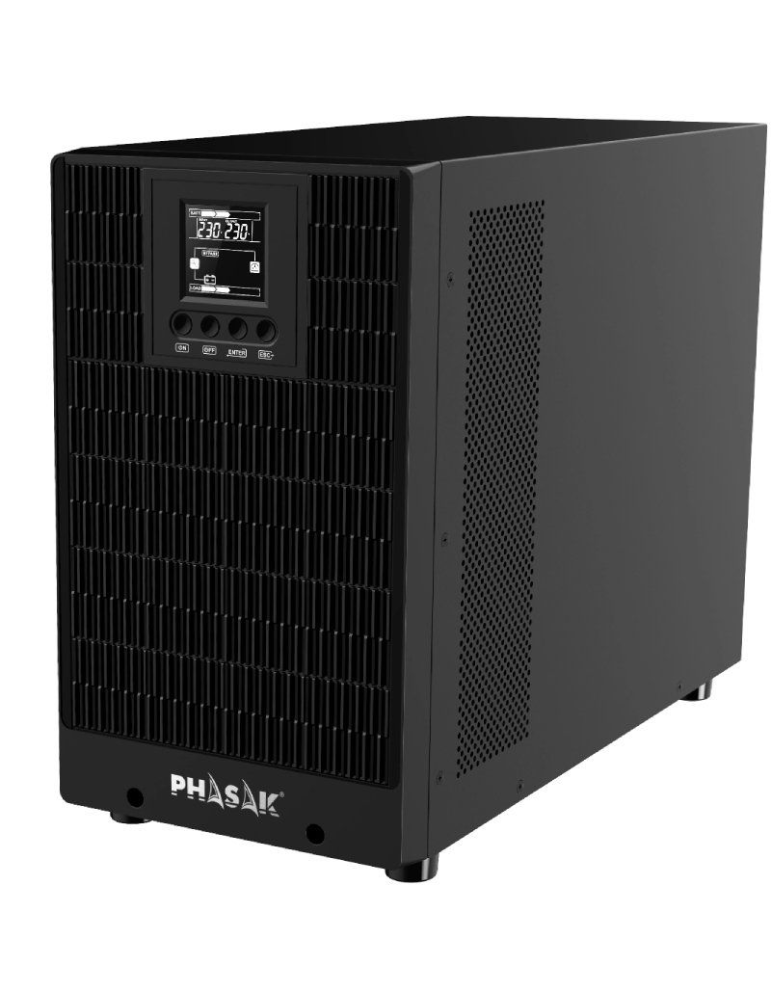 SAI Online Phasak 3000 VA Online LCD/ 3000VA-3000W/ 4 Salidas/ Formato Torre