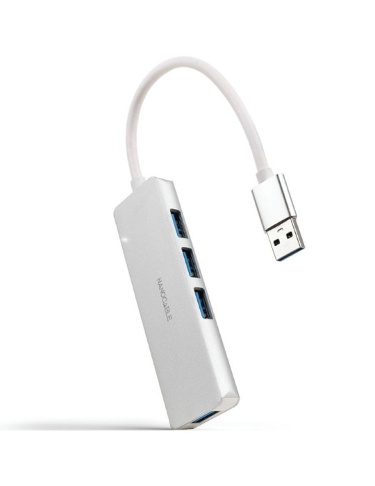 Hub USB 3.0 Nanocable 10.16.4602/ 4xUSB/ Gris