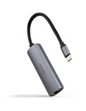 Hub USB Tipo-C 3.1 Nanocable 10.16.4603/ 1xUSB Tipo-C PD/ 1xRJ45/ Gris