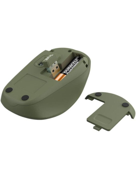 Ratón Mini Inalámbrico Trust Yvi+ Silent/ Hasta 1600 DPI/ Verde