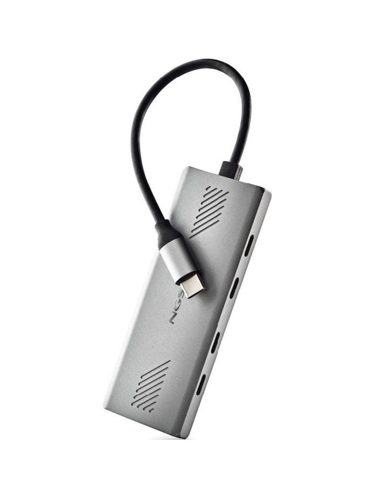 Hub USB Tipo-C NGS Wonder4-C/ 4xUSB Tipo-C/ Gris