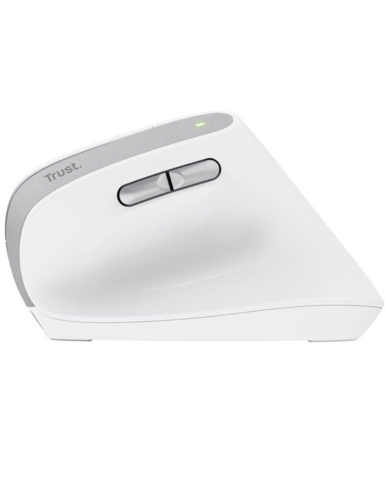 Ratón Vertical Inalámbrico Trust Bayo II/ Batería recargable/ Hasta 2400 DPI/ Blanco