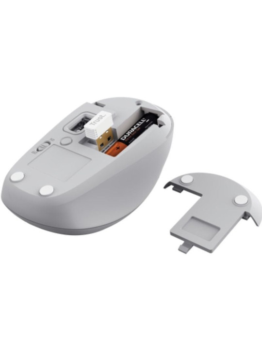 Ratón Mini Inalámbrico Trust Yvi+ Multidispositivo/ Hasta 1600 DPI/ Blanco