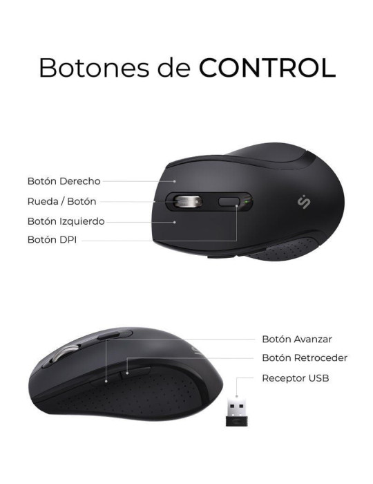 Teclado y Ratón Inalámbrico Subblim Combo Dual Office Prowave/ Negro