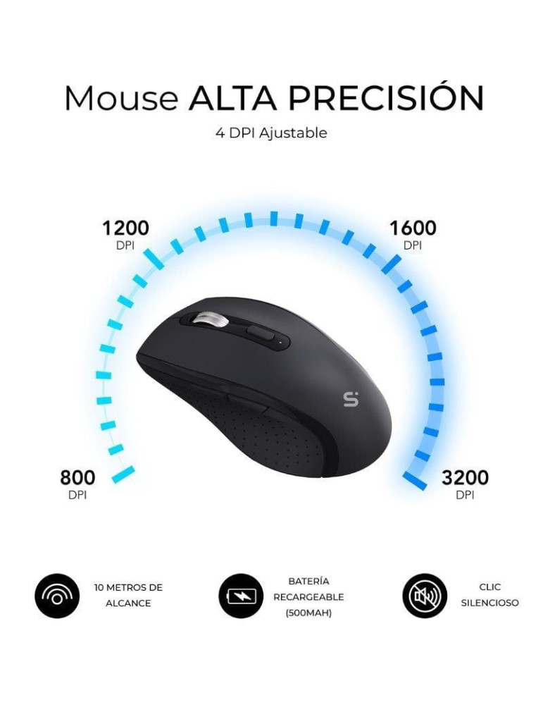 Teclado y Ratón Inalámbrico Subblim Combo Dual Office Prowave/ Negro