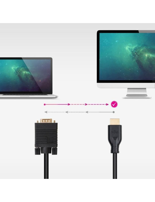 Cable Conversor Nanocable 10.15.4602/ VGA Macho - HDMI 8K Macho/ 1.8m/ Negro