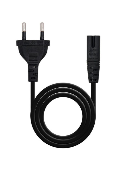 Cable Alimentación Forma 8 Nanocable 10.22.0402-L300/ CEE7/16 Macho - C7 Hembra/ 3m/ Negro