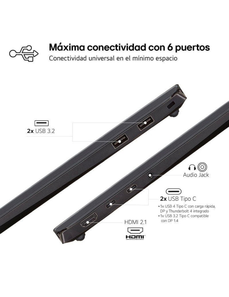 Portátil LG Gram 14Z90S-G.AD78B Intel Core Ultra 7-155H/ 32GB/ 1TB SSD/ 14"/ Win11