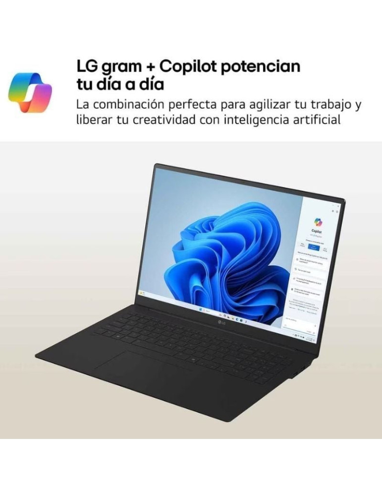 Portátil LG Gram Pro 16Z90TR-E.AD88B Intel Core Ultra 7-255H/ 32GB/ 1TB SSD/ GeForce RTX 5050/ 16"/ Win11