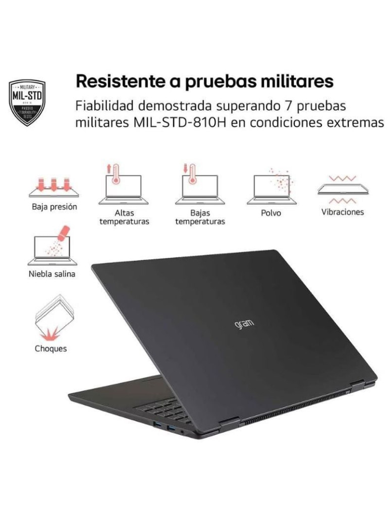 Portátil LG Gram Pro 16Z90TR-E.AD88B Intel Core Ultra 7-255H/ 32GB/ 1TB SSD/ GeForce RTX 5050/ 16"/ Win11
