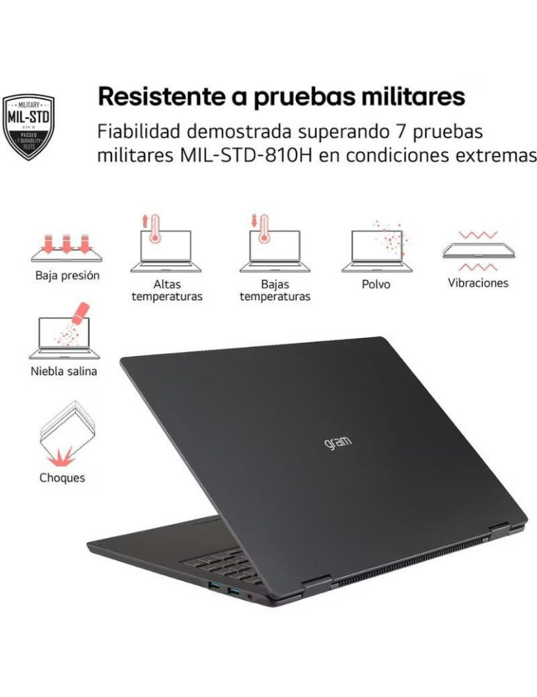 Portátil LG Gram 17Z90T-G.AD88B Intel Core Ultra 7-255H/ 32GB/ 1TB SSD/ 17.3"/ Win11