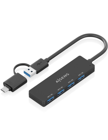 Hub USB Tipo-C + USB 3.1 Aisens A109-0987/ 4xUSB