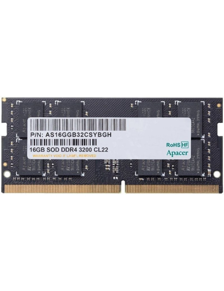 Memoria RAM Apacer AS16GGB32CSYBGH 16GB/ DDR4/ 3200MHz/ 1.2V/ CL22/ SODIMM