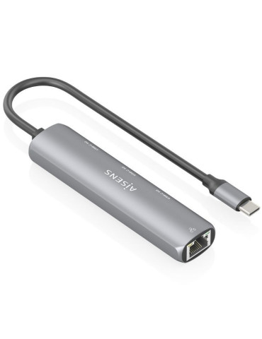 Hub USB Tipo-C Aisens ASUC-4P041-GR/ 3xUSB Tipo-C/ 1xRJ45/ Gris 2