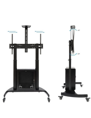 Soporte de Suelo Inclinable con Ruedas TooQ Narnia FS20500M-B para TV de 60-100"/ hasta 100kg 2