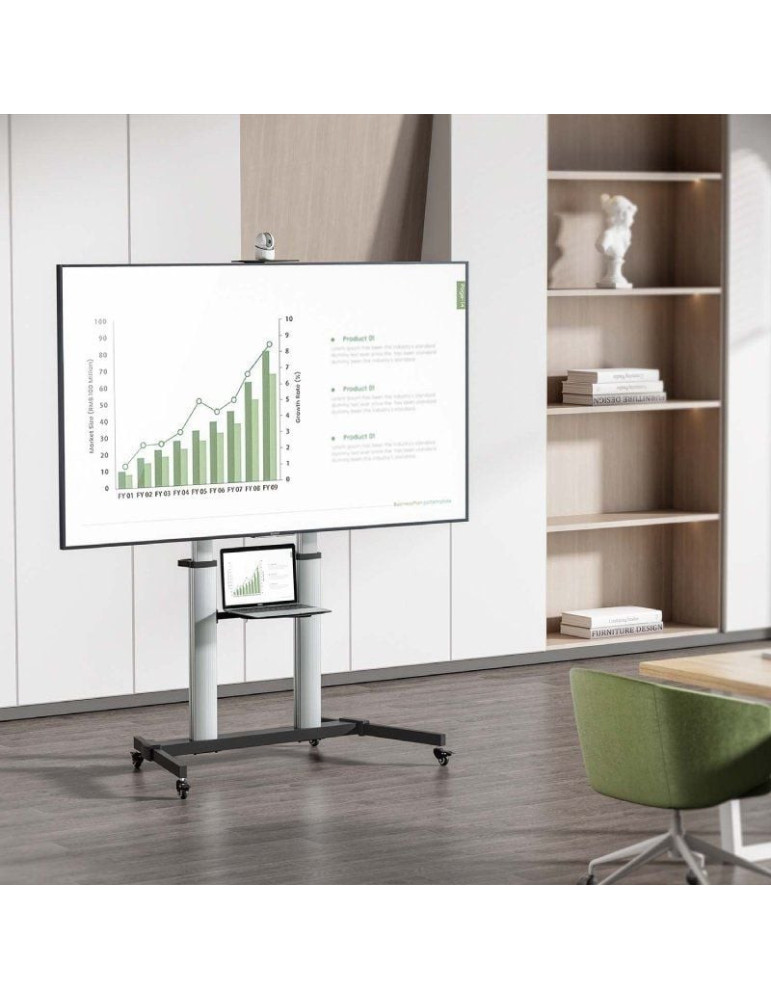 Soporte de Suelo con Ruedas Aisens FT100TE-259 para TV de 60-100"/ hasta 100kg