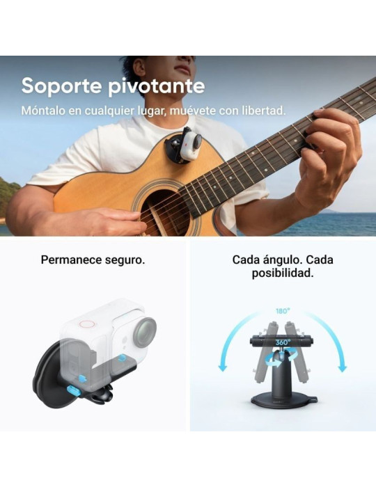 Cámara Digital Deportiva Insta360 GO Ultra Pack Creador/ 4K/ Ángulo de visión 360 / Negra