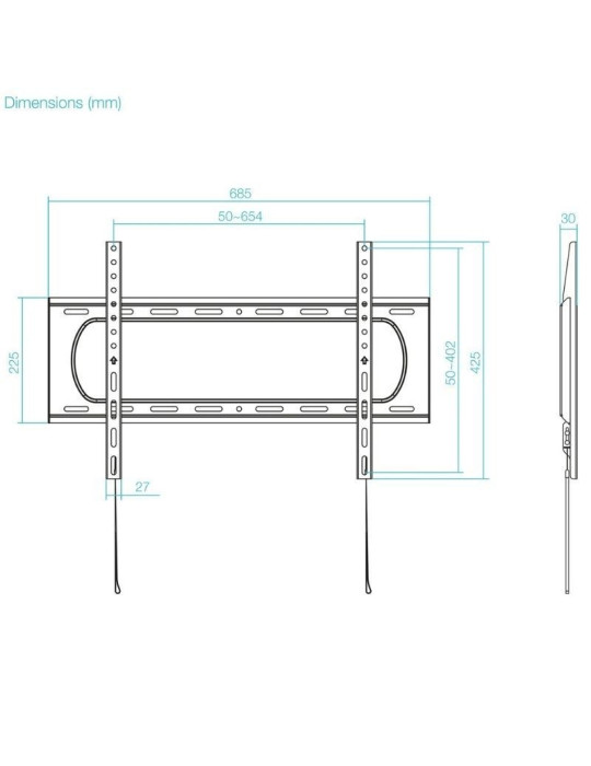 Soporte de Pared TooQ LP1084F-B para TV de 37-80"/ hasta 80kg