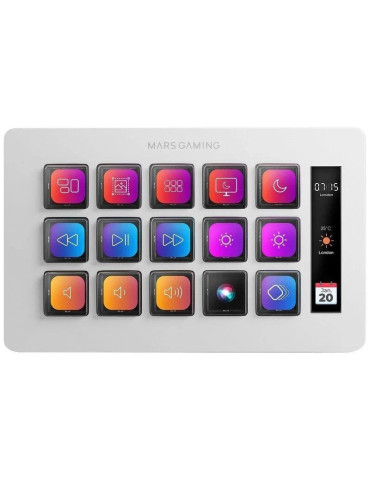 Stream Deck Slim Mars Gaming MSD-ONE/ 15 Teclas LCD/ Blanco 2