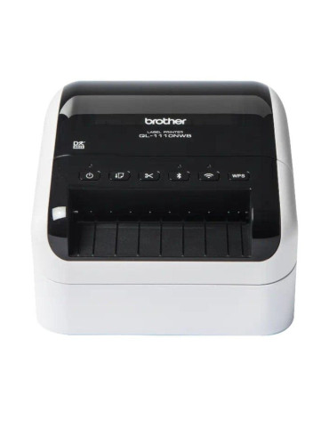 Impresora de Etiquetas Brother QL-1110NWBC/ Térmica/ Ancho etiqueta 103mm/ USB-WIFI-Bluetooth-Ethernet/ Blanca y Negra