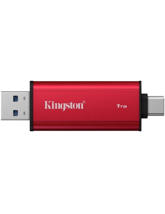 Disco Externo SSD Kingston Dual Portable SSD 1TB/ USB Tipo-C y USB 3.2/ Rojo