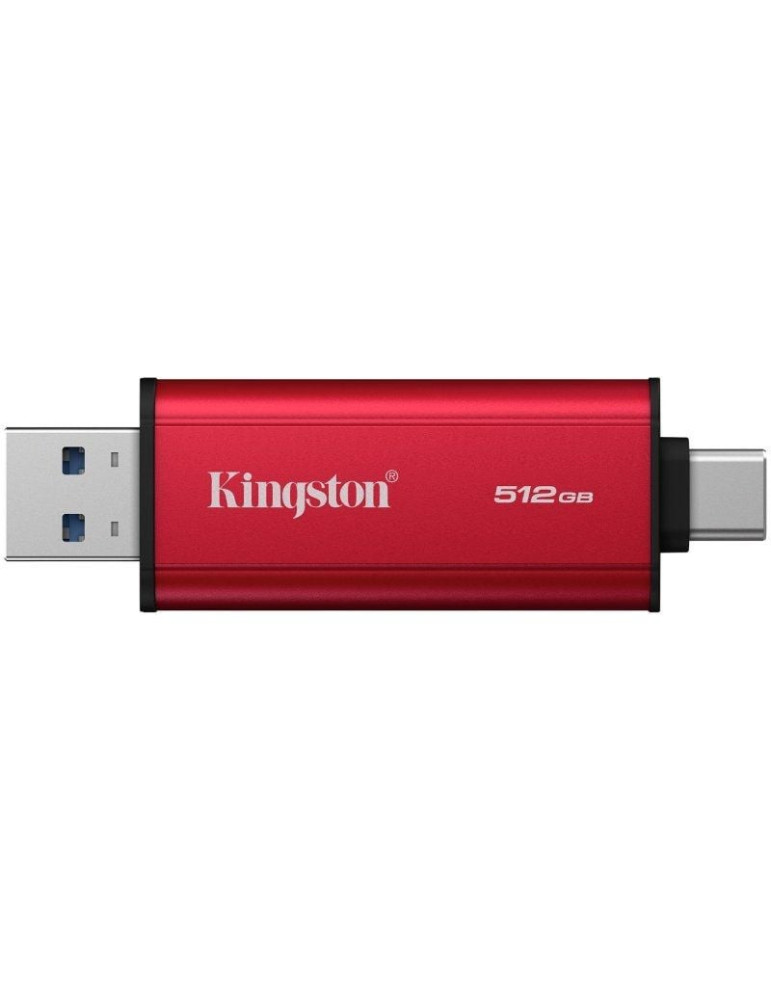 Disco Externo SSD Kingston Dual Portable SSD 512GB/ USB Tipo-C y USB 3.2/ Rojo