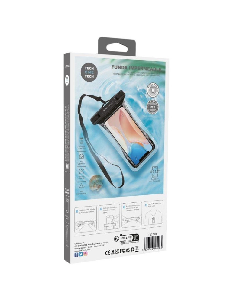 Funda Universal Impermeable para Smartphone Tech One Tech TEC2855/ Hasta 7.5"