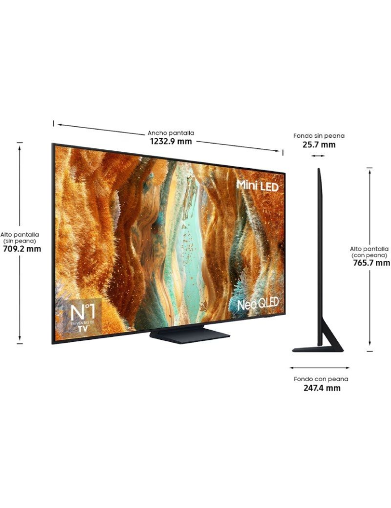 Televisor Samsung Neo QLED QN74F TQ55QN74FAT 55"/ Ultra HD 4K/ Smart TV/ WiFi